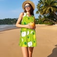 thumbnail image 2 of Ratiio Green Apple Pattern Women's Sleeveless Dress - Casual Summer Dress with Pockets, Above Knee Length, Round Neck, Ideal for Beach, Vacation, Work, 2 of 8