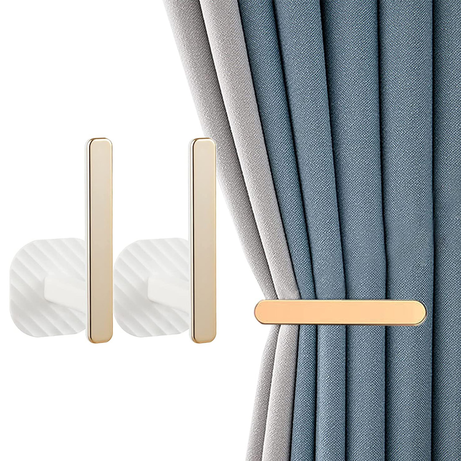 Gold Curtain Holdbacks Self Adhesive Drapery Curtain Tiebacks L Shaped