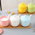 thumbnail image 2 of Nordic Sugar Bowl With Lid, Colorful Embossed Lattice Storage Jar, Solid Color Porcelain Sugar Pot, Salt Pot, For Coffee Bar, Restaurant-white-9x8x11.5cm, 2 of 8