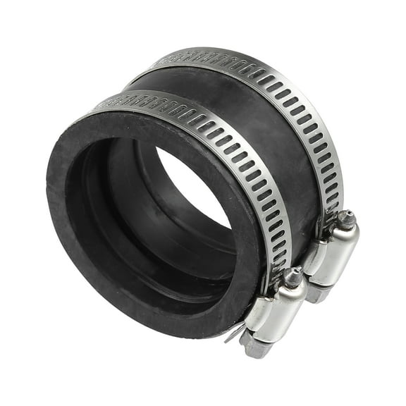 Unique Bargains 45mm ID Black Carburetor Adapter Inlet Intake Pipe Manifold Adapter Boot Sleeve Interface with Clamps