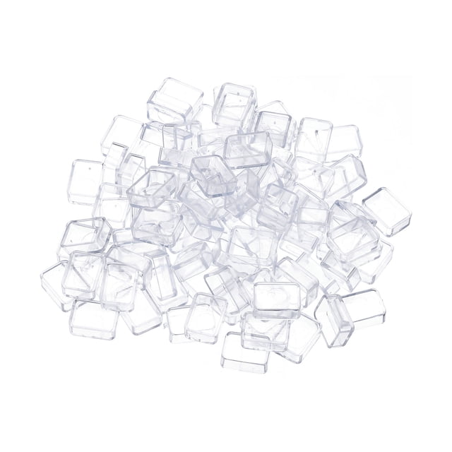Uxcell 0.5ml Watercolor Pans, 100 Pack Empty Half Pans Plastic Watercolor Tins for Watercolor Oils Style 2, Clear