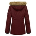 thumbnail image 4 of Wantdo Women's Plus Size Jacket Warm Winter Jacket Windproof Puffer Coat Wine Red XL, 4 of 11