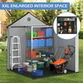 thumbnail image 3 of Shed and Outdoor Storage, 7x7ft Waterproof Resin Shed Lockable, Patio Garden Backyard Storage with Floor & Window & Vents, Sloped Roof Design, 3 of 10