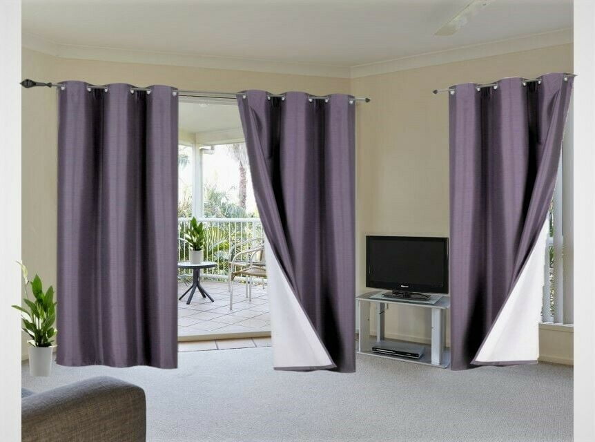 INSULATED FOAM LINED THERMAL BLACKOUT GROMMET WINDOW CURTAIN 1PC DEEP LILAC 