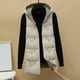 thumbnail image 5 of Chaquetas y abrigos casuales sin mangas y sin capucha para mujer, chaqueta fina de plumón con cuello con capucha y penetración de dos lados, sin mangas, delgada, ligera, con bolsillo y cremallera, abr, 5 of 8