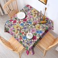 thumbnail image 2 of Pioneer Flower Floral Print Pattern Square Tablecloth,Waterproof Square Table Cover,Wipeable Spillproof Washable Table Cover for Home Kitchen Party Decor 52"x52"(132x132cm), 2 of 6