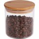 thumbnail image 1 of A glass food storage jar with airtight bamboo lid for tea, coffee, spices, etc. 6.5cm*20cm + bamboo lid 550ml, 1 of 3