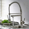 All Copper Kitchen Faucet Spring Belt Pulls Out Spray Head Cold and Hot