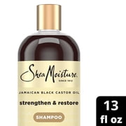 SheaMoisture Strengthen And Restore Shampoo 100% Pure Jamaican Black Castor Oil, 13 fl oz