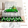 thumbnail image 5 of St. Patrick's Day Blanket Soft Cozy Warm Throw Blanket for Couch, Plush Fuzzy Flannel Fleece Blankets for Sofa, Spring Dogs Grass Truck Plaid Wood Bed Blankets Lightweight Gifts for Women, 50"x60", 5 of 9