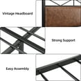 thumbnail image 4 of Yiwa Metal Platform Bed Frame King Size with Vintage Soft Headboard and Footboard, Noise Free, Easy Assembly, Dark Brown, 4 of 6