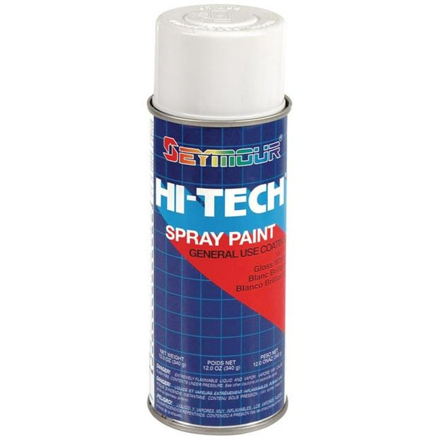Peinture en Aérosol Émail Hi-Tech de 16 oz, Blanc Lustré - Lot de 6