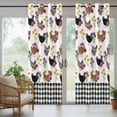 thumbnail image 5 of Outdoor Curtains for Patio Waterproof, Farmhouse Rooster Outdoor Privacy Panels Grommet, Country Watercolor Flowers Black Plaid Blackout Outside Curtains for Porch/Cabana 54"x108", 2 Panels, 5 of 8