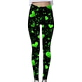 thumbnail image 3 of lcziwo St Patricks Day Leggings for Women Shamrock Leaves Printed Pant Slim Fit Tummy Control Leggings Irish Green Yoga Pants Green M, 90 Percent off Clearance Sale, 3 of 6
