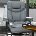 thumbnail image 4 of Emma + Oliver Recliner Chair with Ottoman | Gray Faux Leather Swivel Recliner Chair with Ottoman Footrest, 4 of 12