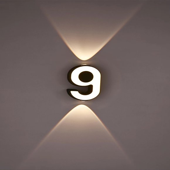 LED Digital Lights Outdoor Waterproof Wall Wash Spotlight, Logo Terrace Signboard Store Wall Lamps for Garden, Patio Lighting