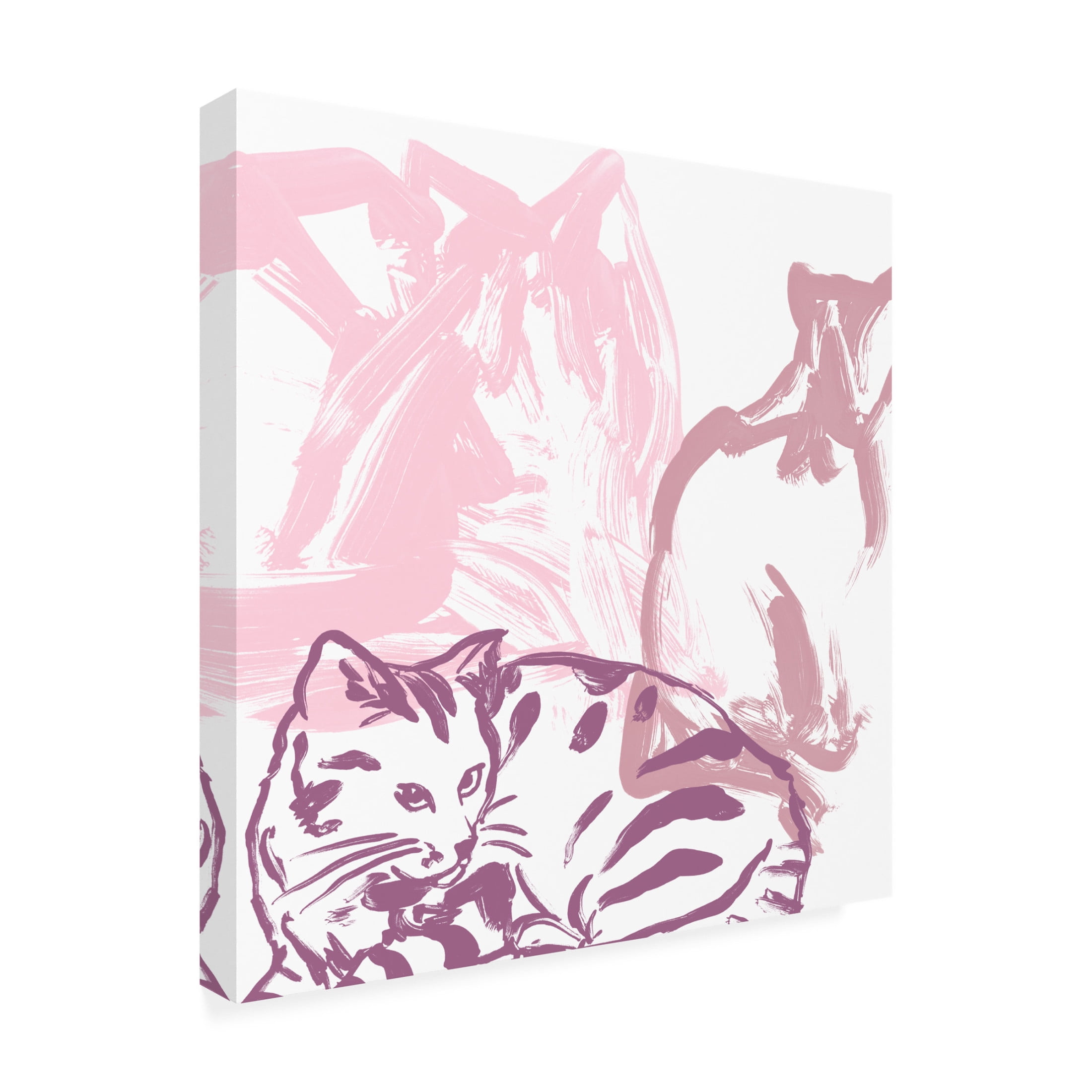 Canvas Wall Art - June Erica Vess 'Paint Box Cats I' Wall Art for Living Room, Bedroom, or Office Décor by Trademark Fine Art - 18 x 18 Inches
