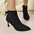 thumbnail image 6 of Mostsola Kitten Heel Ankle Boots for Women Side Zip Pointy Toe Bowknot Dress Booties Stiletto, 6 of 8