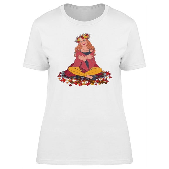 Cute Autumn Floral Lady T-Shirt Women -Image by Shutterstock, Female x-Large