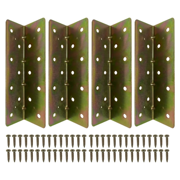 Soportes de esquina de hierro de 90 grados de alta resistencia (paquete de 4) para asegurar muebles y conexiones de establos, fijación reforzada para camas y estructuras de cocina Aestivo |