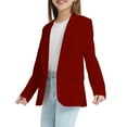 thumbnail image 4 of Gamivast Girls Long Sleeve Shawl Lapel Collar Jacket Open Front Casual Kids Jackets with Pockets Solid Color formal Blazers Suit Jacket for Teens Wine 10-12 Camiseta De Para Niños Clearance, 4 of 7