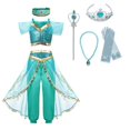 thumbnail image 1 of Vestido de princesa Jasmine de Disney, disfraz de lámpara mágica de Aladino, ropa para niñas, cumpleaños, carnaval, fiesta, Halloween, ropa elegante, Set7-8T Gao Jinjia LED, 1 of 2