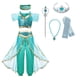 thumbnail image 1 of Disfraz de jazmín para niñas, vestido de Aladino, la lámpara mágica, princesa de Disney, fiesta de cumpleaños, Halloween, Cosplay, ropa para niños, peluca, corona, Set7-8T Gao Jinjia LED, 1 of 2
