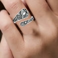 thumbnail image 5 of adjustable rings for women sterling silver stacking trendy fidget spinner ring hippie Spoon Ring Hummingbird Vintage Antique Rings Adjustable Thumb For Women, 5 of 6