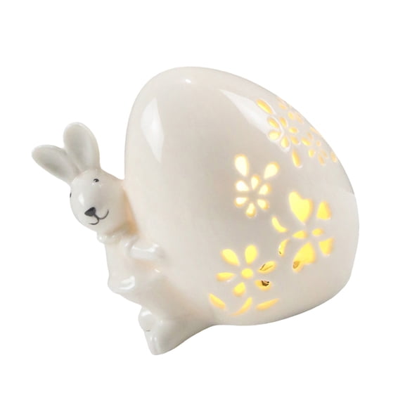LED Ceramic Easter Eggs Easter Rabbit Hollow Lamp Spring Decoration Night Light Party Decoration for Spring Easter