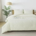 thumbnail image 6 of Ivory Comforter Set King Size, Boho Soft Warm Tufted Bedding Comforter Sets for King Size Bed, 3 Pieces Aesthetic Chevron Farmhouse Cute Bohemian Textured Bedding Set, 6 of 7