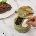 thumbnail image 3 of Radicaln Marble Salt Cellar with Lid Dual Compartments Green Onyx 5 inches Handmade -Kitchen Storage, 3 of 6
