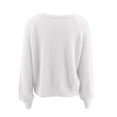 thumbnail image 4 of Fesfesfes Ladies Loose Sweater V-neck Solid Color Button Pullover Tops Women Fall Sweater Outer Sweaters, 4 of 7