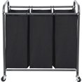 thumbnail image 2 of STO STO Laundry Sorter 3 Section, 3 Bag Laundry Hamper, Rolling Laundry Cart, Laundry Basket with Heavy Duty Lockable Wheels and Removable Bag for Clothes Storage, Black, 2 of 4