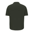 thumbnail image 3 of Yufatyle Men Short Sleeve Polyester Turndown collar Slim T Shirts For Man Army Green XXXL, 3 of 5