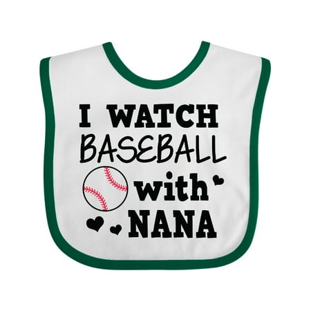 

Inktastic I Watch Baseball with My Nana Gift Baby Boy or Baby Girl Bib