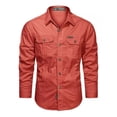 thumbnail image 1 of Camisa Cargo Militar Con Botones De Manga Larga For Hombre, 1 of 2