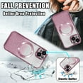 thumbnail image 5 of for iPhone 15 Plus Case Glitter Magnetic Compatible with MagSafe Full Camera Lens Protection Luxury Plating Cute Bling Clear Shockproof Slim Phone Case for Women Girls, Pink, 5 of 13