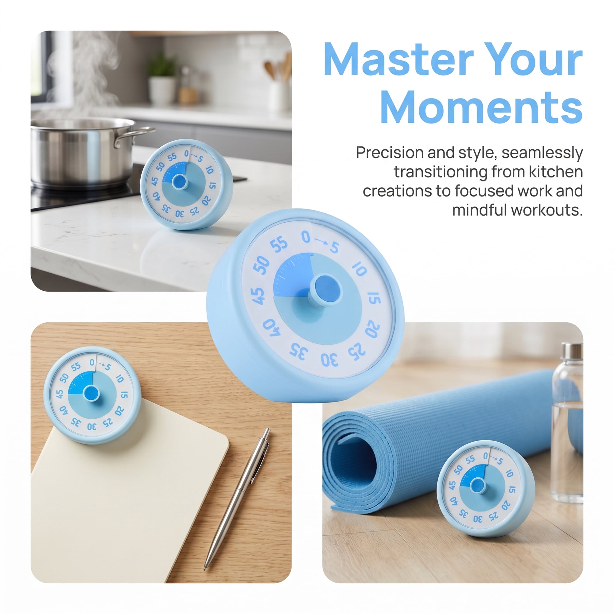 Unique Bargains 60 Minute Kitchen Digital Visual Timer Blue-B