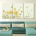 thumbnail image 2 of wall26-3 Panel Canvas Wall Art - Yellow Wild Flowers - Giclee Print Gallery Wrap Modern Home Art Ready to Hang - 16"x24" x 3 Panels, 2 of 4