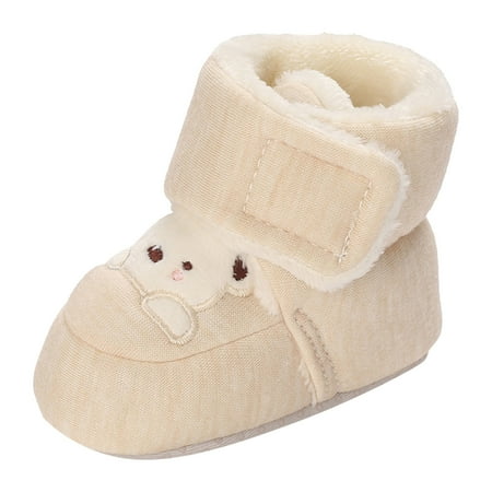 BOBOGOJP Girls Boys Snow Boots Baby First Walker Shoes (White 3)