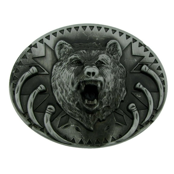 Animal Wolf Bear Wild Stiff Stubbern Vintage Finished Belt Buckles Cowboy Texana