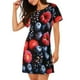 thumbnail image 2 of Easygdp Variety Of Fruits And Berries Camisón de manga corta para mujer, informal, estampado, 2 of 6