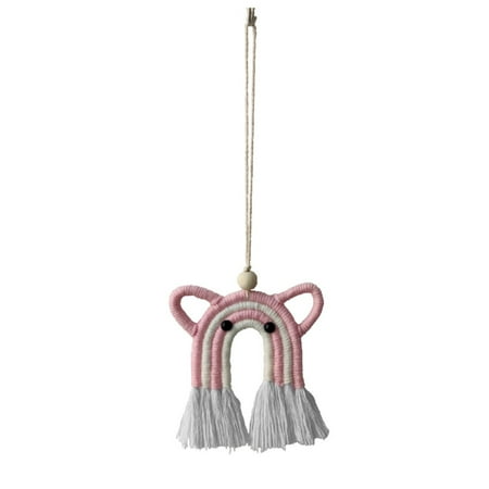 

Veki Cute Animal Head Mini Rainbow Pendant Home Decoration Pendant Children s Room Car Decoration Wall Hanging Wooden Gnomes Christmas Decorations