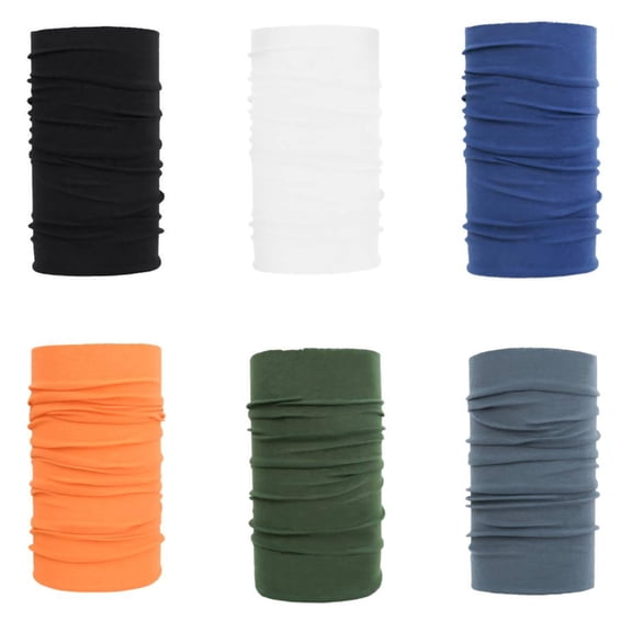 Multifunctional Neck Gaiters, 6 Pack UV Protection Face Cover, Stretch Neckwear for Outdoor Sports