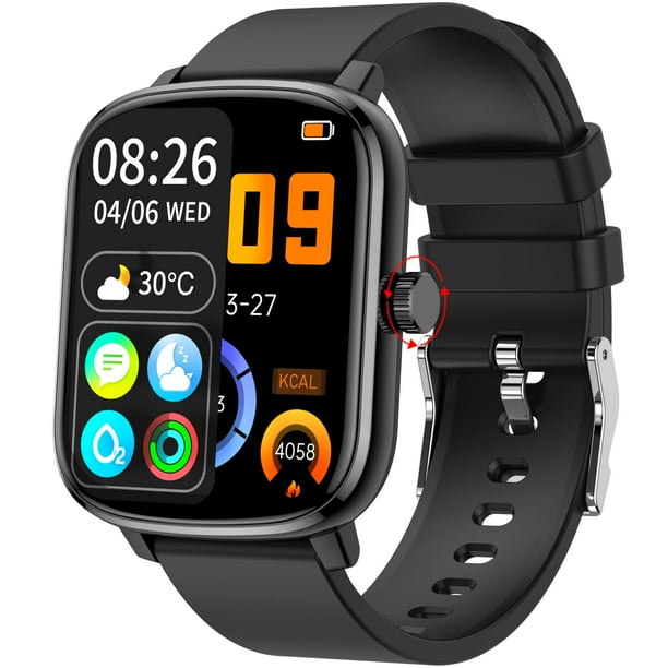 Reloj inteligente Kalinco para hombres Rastreador de ejercicios de 1,69 pulgadas con frecuencia cardíaca Presión arterial Seguimiento de oxígeno en sangre Reloj inteligente con más de 100 modos deport