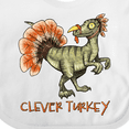 thumbnail image 4 of Inktastic Clever Turkey Thanksgiving Dinosaur Boys or Girls Baby Bib, 4 of 4