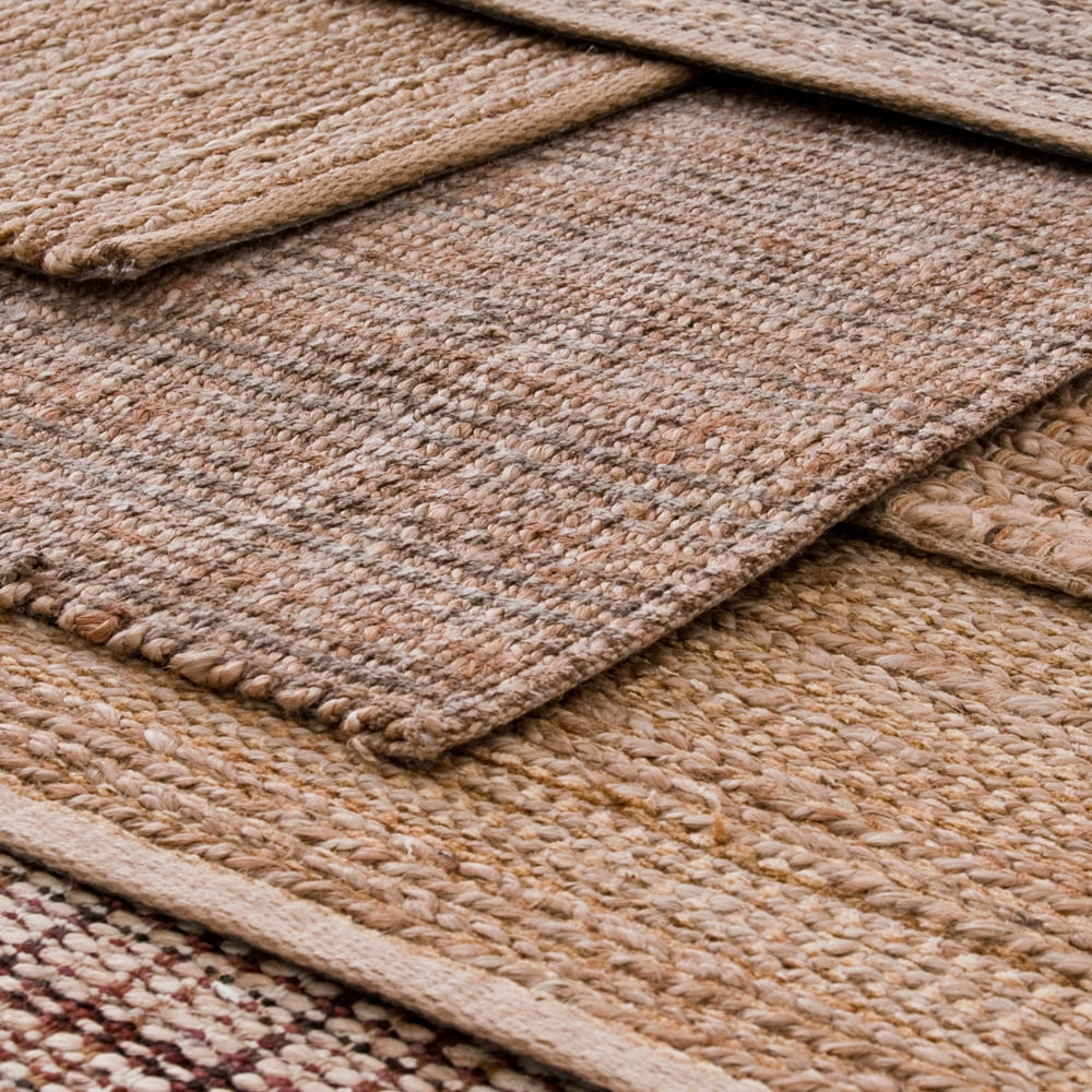 LR Home Natalie Belle Brown Braided Farmhouse Jute Blend Area Rug, 9' x 12'