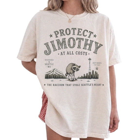 Protect Jimothy Raccoon T-Shirt for Men and Women, Seattle Wildlife Graphic Tee, Sizes S-5XL