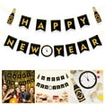 thumbnail image 2 of Gymnture New Year's Day Happy New Year Banner 2021 Hanging Garland Sign Black, 2 of 10