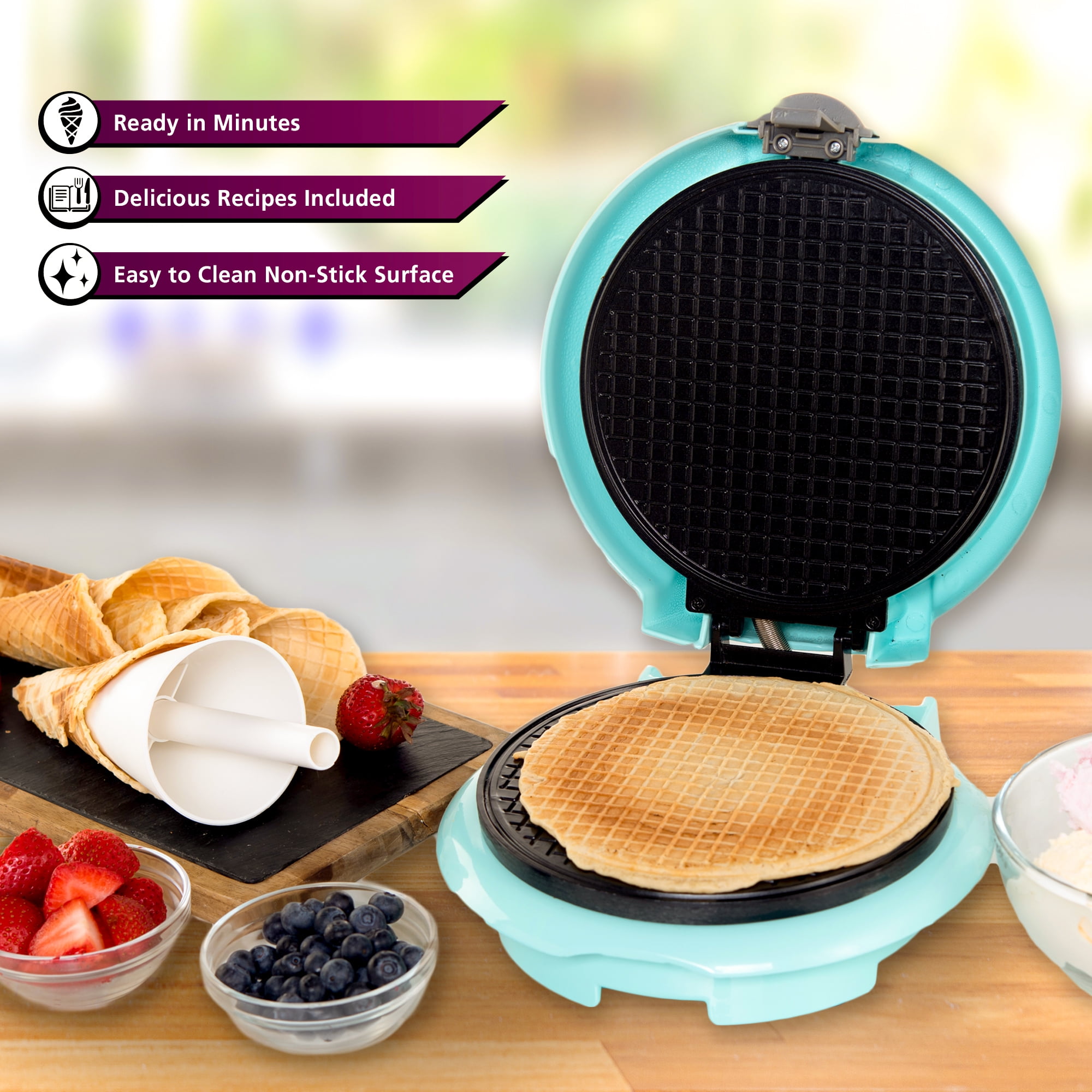 Brentwood Just For Fun 7" Waffle Cone Maker, Blue